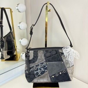Coach Monochrome Patchwork Shoulder Bag